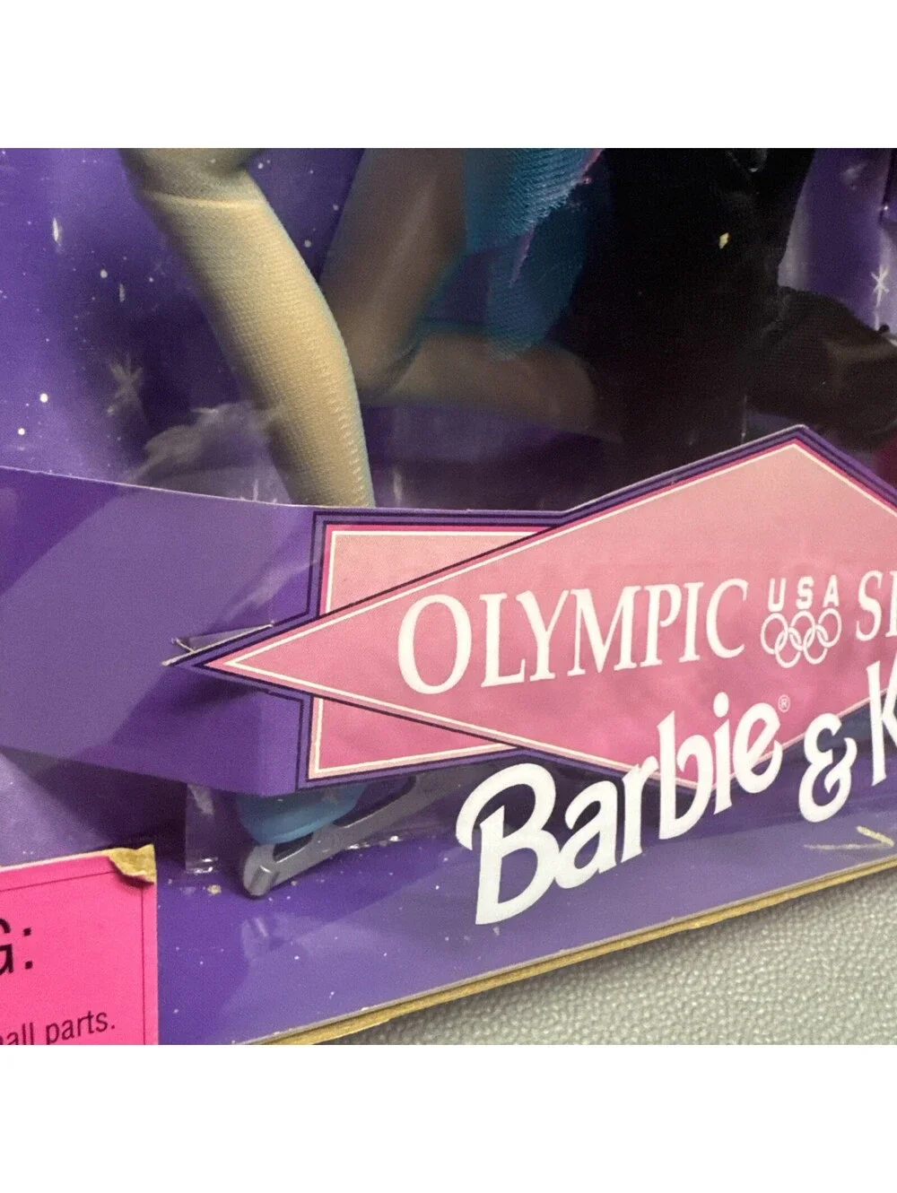 Barbie & Ken Olympic Skater USA Team Doll Set Vintage Mattel 18726 Damaged Box